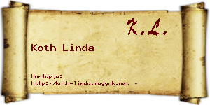 Koth Linda névjegykártya